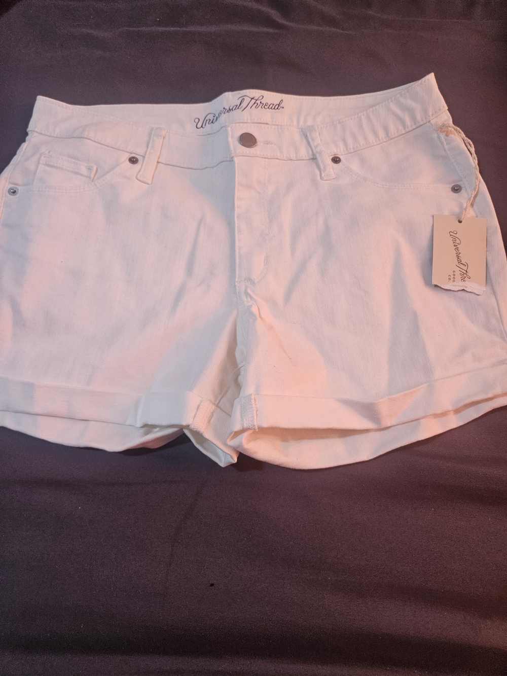 Universal Thread White Cuffed Denim Shorts